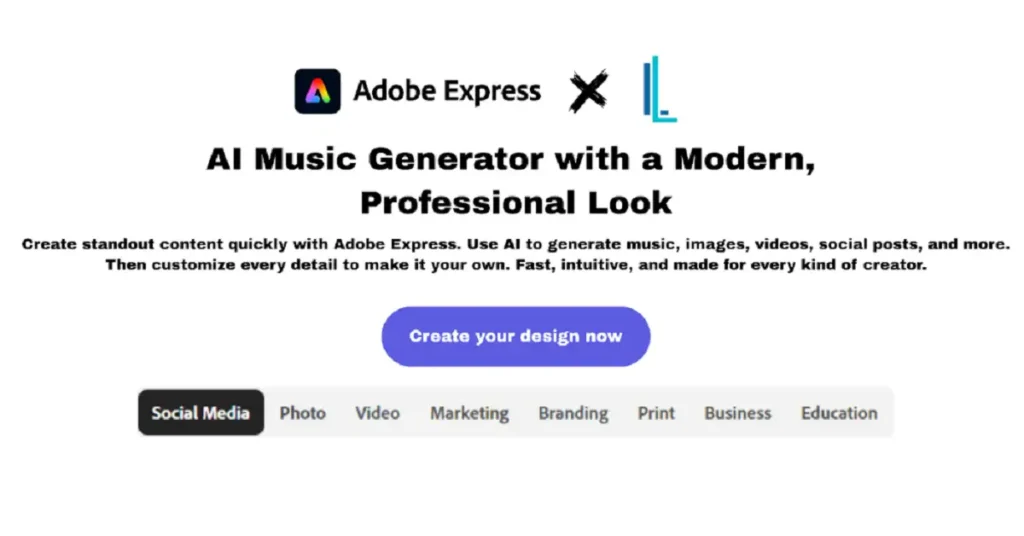 AI music generator with a modern, professional look